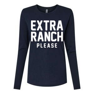 Extra Ranch Please Womens Cotton Relaxed Long Sleeve T-Shirt