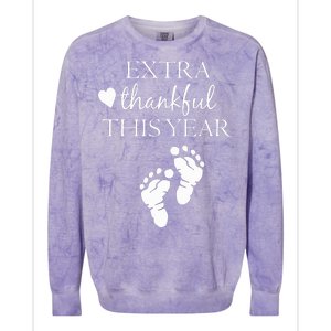 Extra Thankful This Year Pregnancy Colorblast Crewneck Sweatshirt