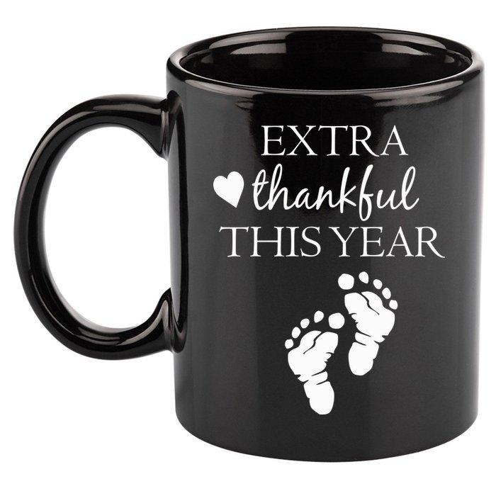 Extra Thankful This Year Pregnancy 11oz C Handle Ceramic Mug