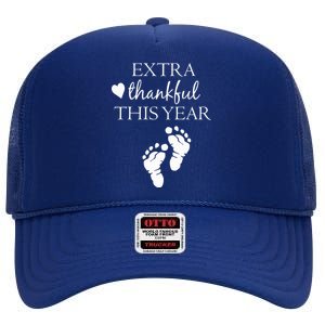 Extra Thankful This Year Pregnancy High Crown Mesh Back Trucker Hat