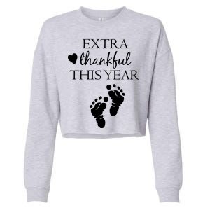 Extra Thankful This Year Pregnancy Cropped Pullover Crew