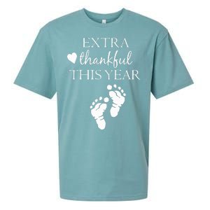 Extra Thankful This Year Pregnancy Sueded Cloud Jersey T-Shirt