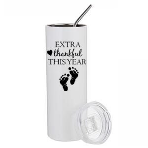 Extra Thankful This Year Pregnancy Stainless Steel Tumbler