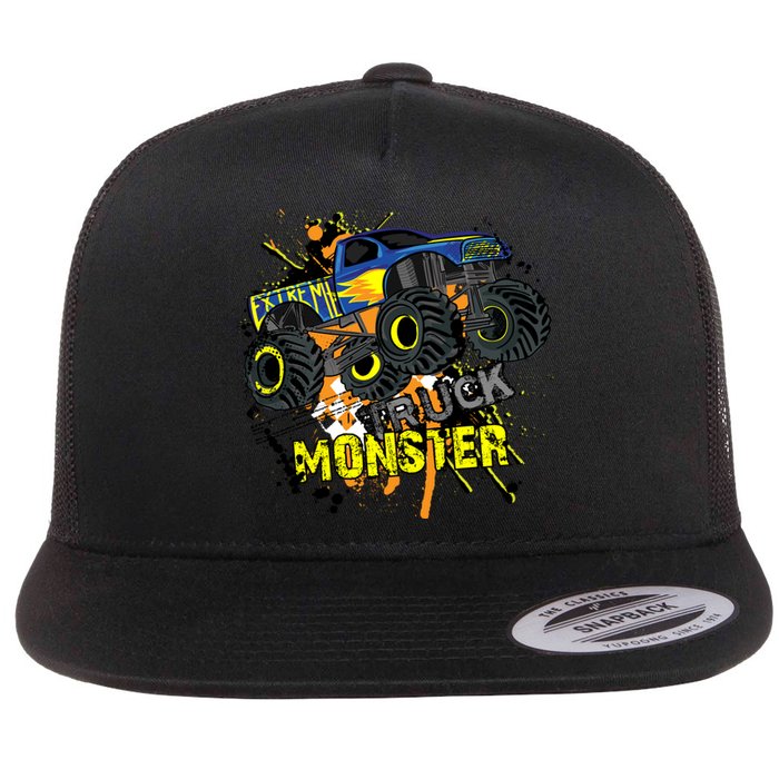 Extreme Monster Truck Flat Bill Trucker Hat