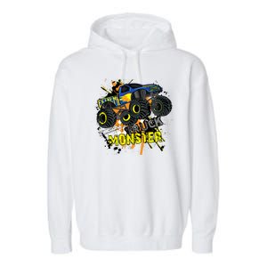 Extreme Monster Truck Garment-Dyed Fleece Hoodie