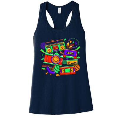 Eighties Year 1980 80's Retro Era 80's Vibe Women's Racerback Tank