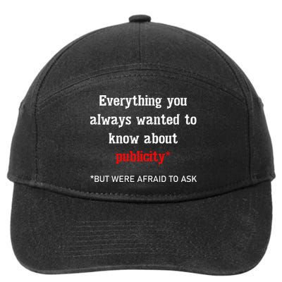 Everything You Always Wanted To Know About Publicity 7-Panel Snapback Hat