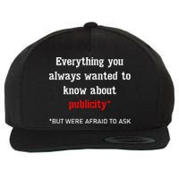 Everything You Always Wanted To Know About Publicity Wool Snapback Cap
