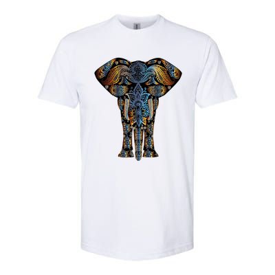 Elephant Yoga Animal Print Art Tee Cool Gift Softstyle CVC T-Shirt