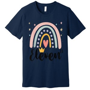 Eleven Year Birthday Rainbow Party Family 11 Year Old Premium T-Shirt