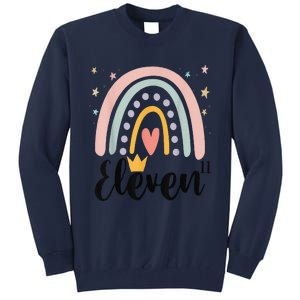 Eleven Year Birthday Rainbow Party Family 11 Year Old Tall Sweatshirt