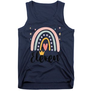 Eleven Year Birthday Rainbow Party Family 11 Year Old Tank Top