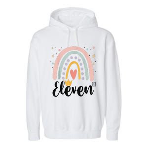 Eleven Year Birthday Rainbow Party Family 11 Year Old Garment-Dyed Fleece Hoodie