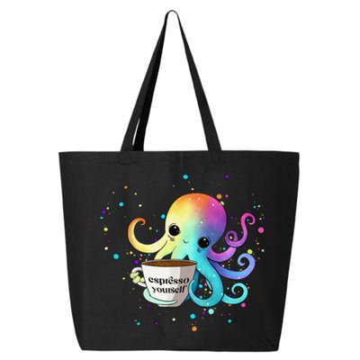 Espresso Yourself Cute Rainbow Octopus Coffee Mug Design 25L Jumbo Tote