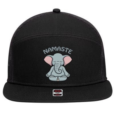 Elephant Yoga Funny Gift Funny Elephant Namaste Hatha Yoga Gift 7 Panel Mesh Trucker Snapback Hat