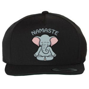 Elephant Yoga Funny Gift Funny Elephant Namaste Hatha Yoga Gift Wool Snapback Cap