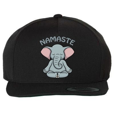 Elephant Yoga Funny Gift Funny Elephant Namaste Hatha Yoga Gift Wool Snapback Cap