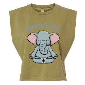 Elephant Yoga Funny Gift Funny Elephant Namaste Hatha Yoga Gift Garment-Dyed Women's Muscle Tee