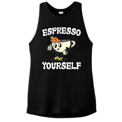 Espresso Yourself Funny Coffee Lover Ladies PosiCharge Tri-Blend Wicking Tank