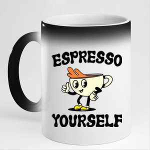 Espresso Yourself Funny Coffee Lover 11oz Black Color Changing Mug