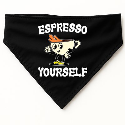 Espresso Yourself Funny Coffee Lover USA-Made Doggie Bandana