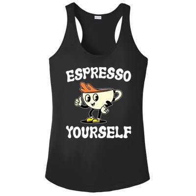 Espresso Yourself Funny Coffee Lover Ladies PosiCharge Competitor Racerback Tank