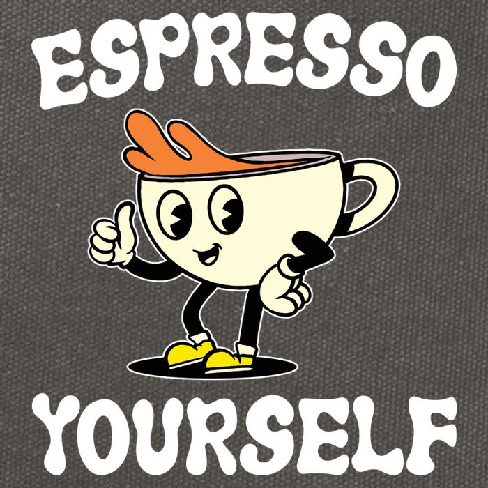 Espresso Yourself Funny Coffee Lover Cotton Canvas Backpack
