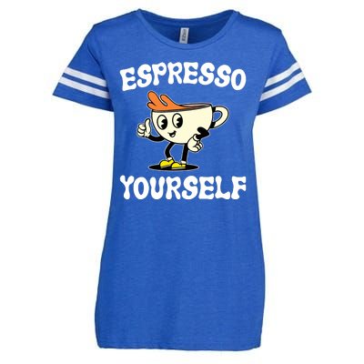 Espresso Yourself Funny Coffee Lover Enza Ladies Jersey Football T-Shirt