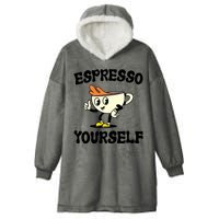 Espresso Yourself Funny Coffee Lover Hooded Wearable Blanket