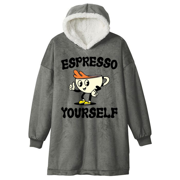 Espresso Yourself Funny Coffee Lover Hooded Wearable Blanket