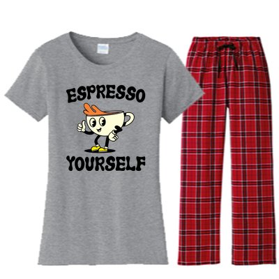 Espresso Yourself Funny Coffee Lover Women's Flannel Pajama Set