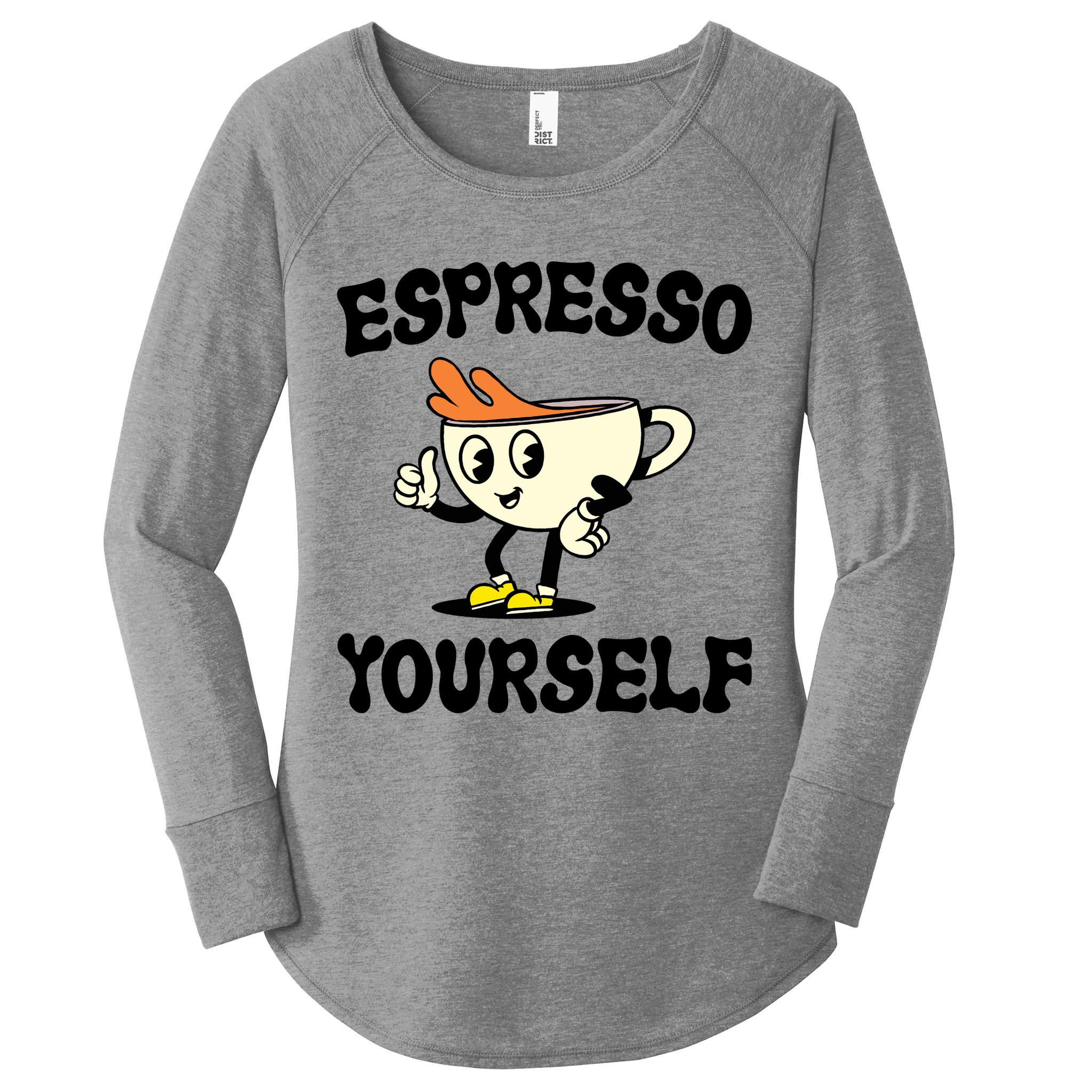 Espresso Yourself Funny Coffee Lover Women's Perfect Tri Tunic Long Sleeve Shirt