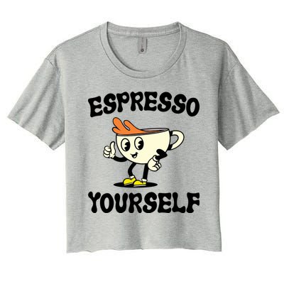 Espresso Yourself Funny Coffee Lover Crop Top