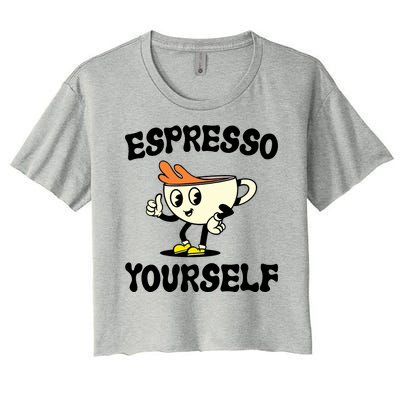 Espresso Yourself Funny Coffee Lover Women's Crop Top Tee