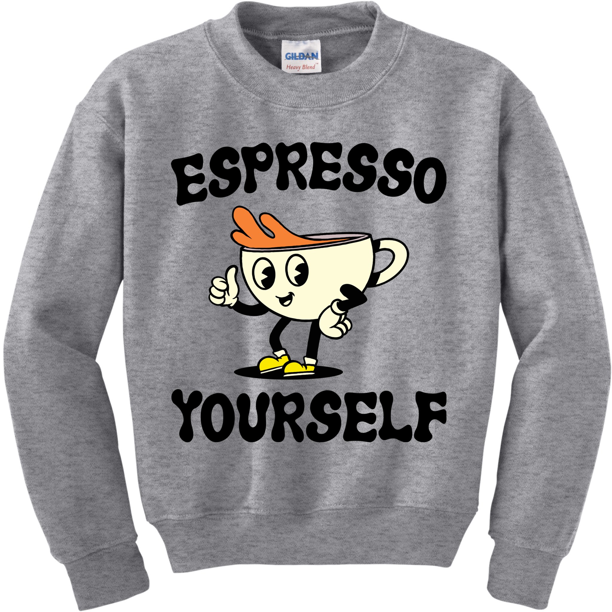 Espresso Yourself Funny Coffee Lover Kids Sweatshirt