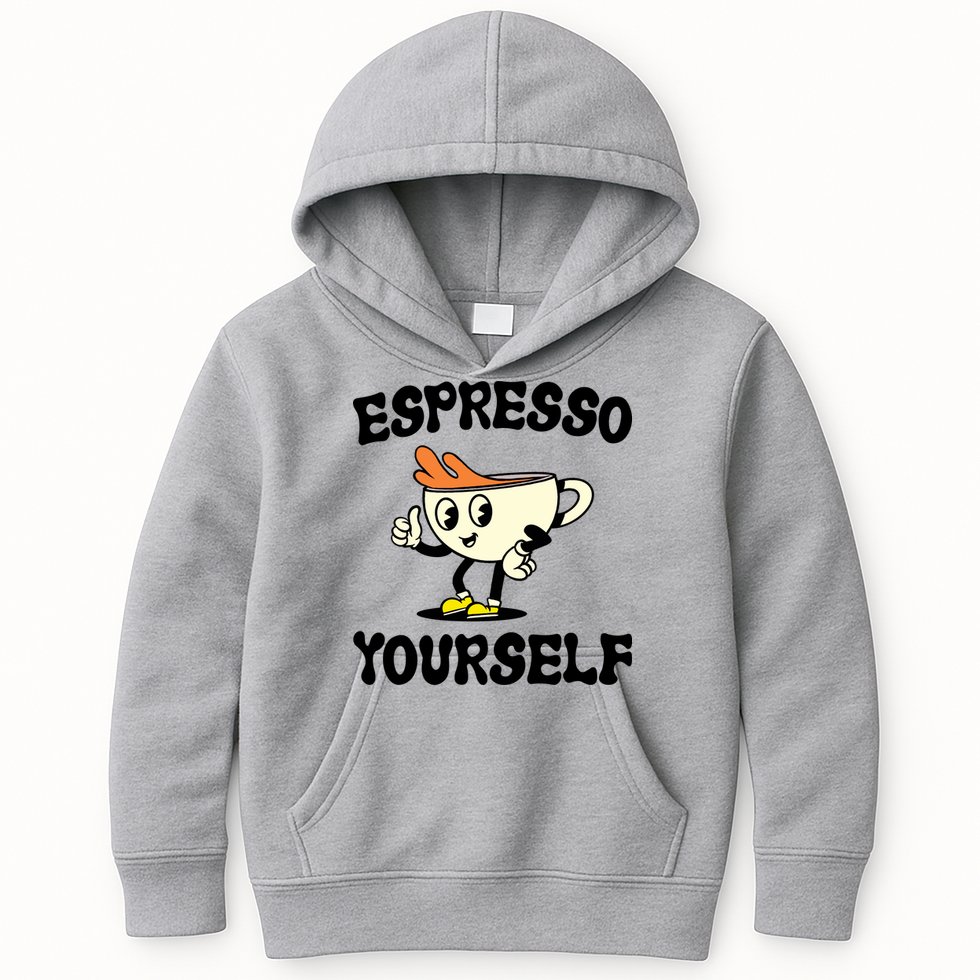 Espresso Yourself Funny Coffee Lover Kids Hoodie