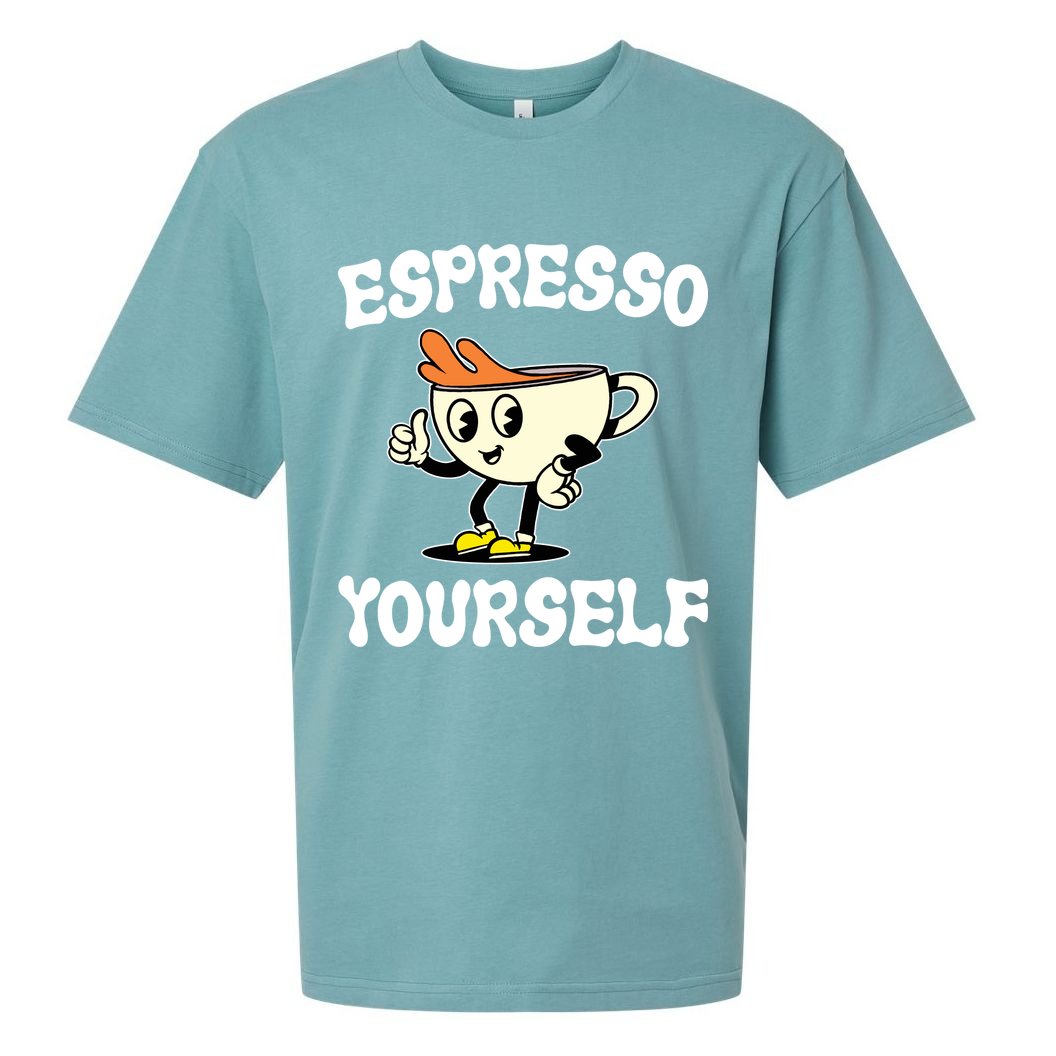 Espresso Yourself Funny Coffee Lover Sueded Cloud Jersey T-Shirt