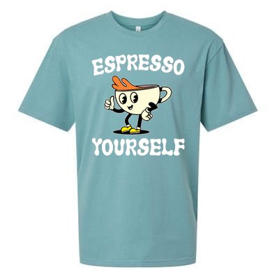 Espresso Yourself Funny Coffee Lover Sueded Cloud Jersey T-Shirt