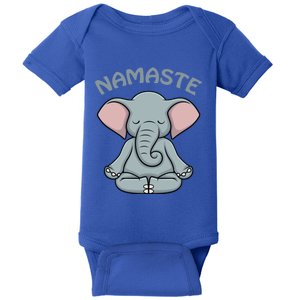 Elephant Yoga Funny Gift Funny Elephant Namaste Hatha Yoga Cool Gift Baby Bodysuit