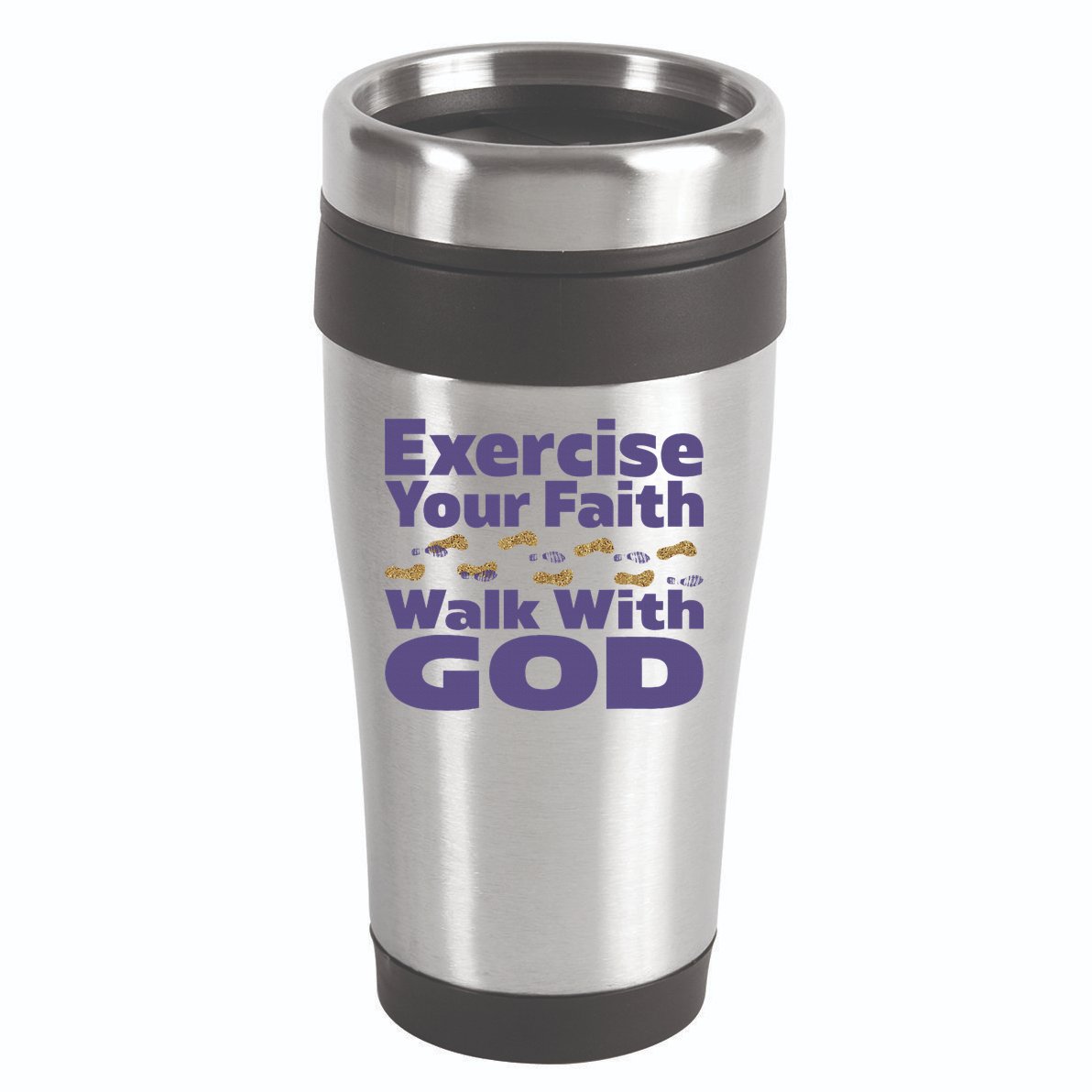 Exercise Your Faith Walk With God Christian 16oz Travel Tumbler