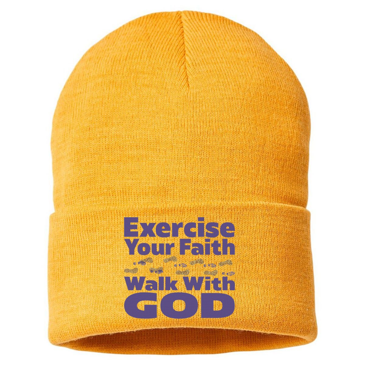 Exercise Your Faith Walk With God Christian Sustainable Knit Beanie