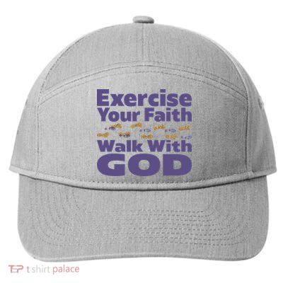 Exercise Your Faith Walk With God Christian 7-Panel Snapback Hat