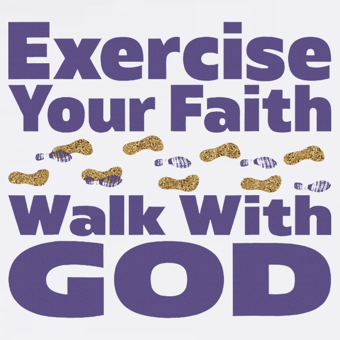 Exercise Your Faith Walk With God Christian Button