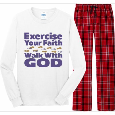 Exercise Your Faith Walk With God Christian Long Sleeve Pajama Set