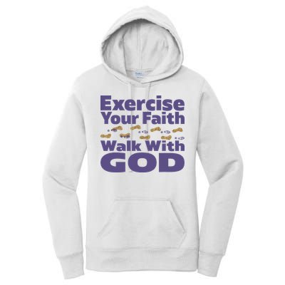 Exercise Your Faith Walk With God Christian Women's Pullover Hoodie