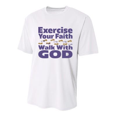 Exercise Your Faith Walk With God Christian Youth Performance Sprint T-Shirt