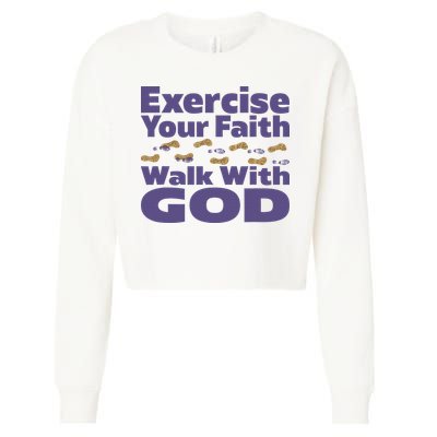 Exercise Your Faith Walk With God Christian Cropped Pullover Crew