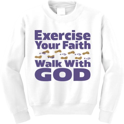 Exercise Your Faith Walk With God Christian Kids Sweatshirt