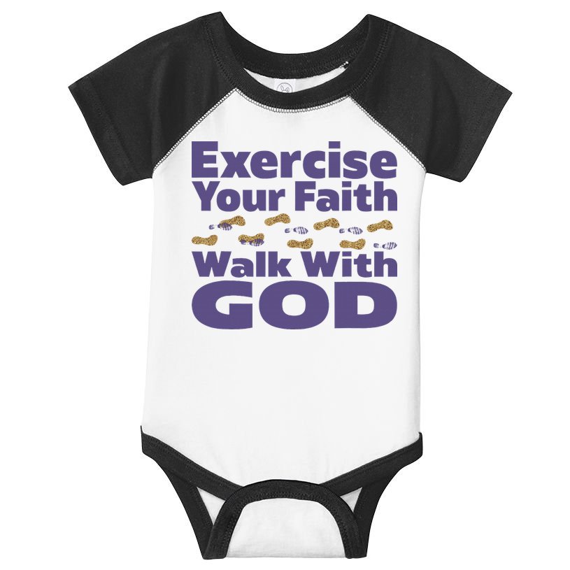Exercise Your Faith Walk With God Christian Infant Baby Jersey Bodysuit