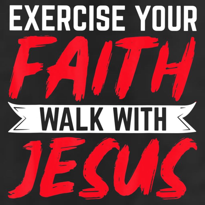 Exercise Your Faith Walk With Jesus Christian Religious 7 Panel Mesh Trucker Snapback Hat